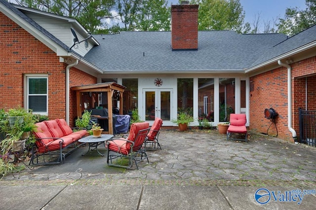 view of patio / terrace featuring french doors