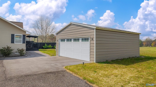 view of detached garage
