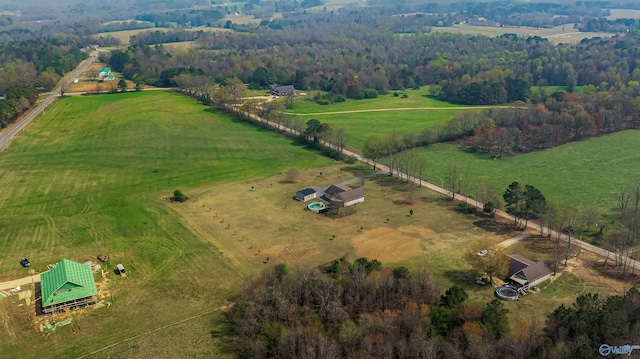 aerial view with a rural view