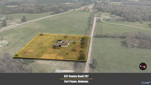 aerial view with a rural view