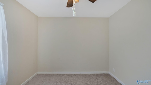 701 10th St NW, Huntsville, AL 35805 - empty room featuring baseboards, ceiling fan, and light colored carpet