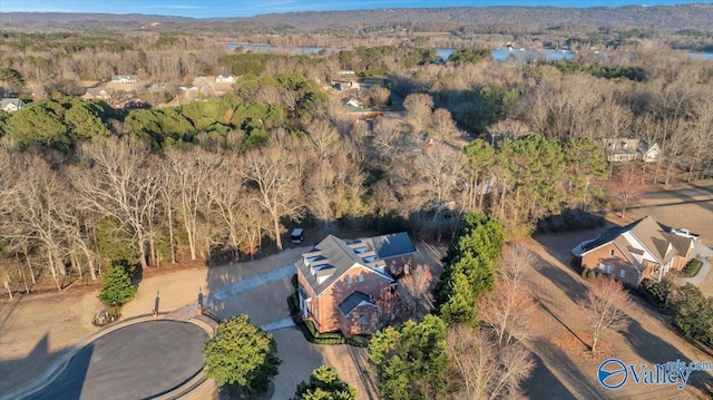 bird's eye view featuring a forest view