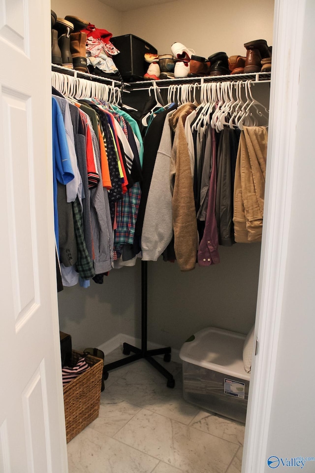 view of walk in closet