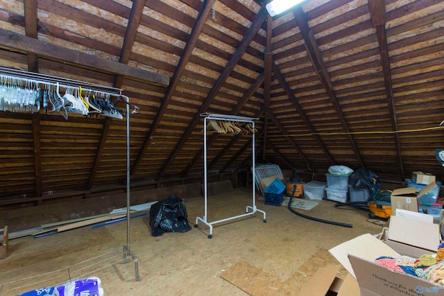 view of unfinished attic