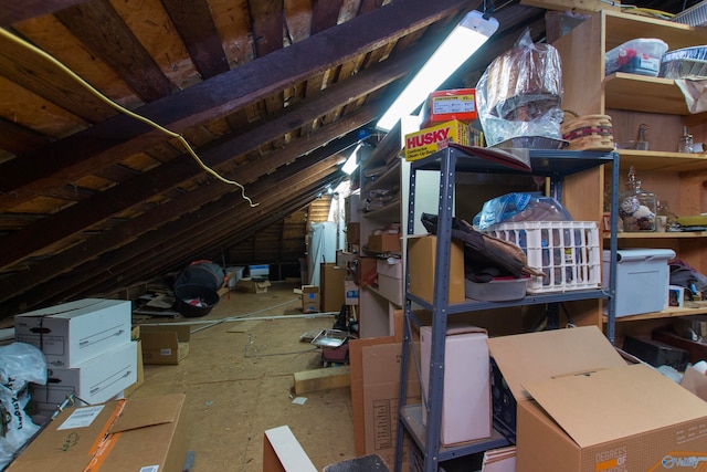 view of unfinished attic