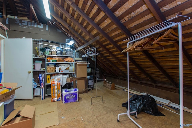 view of unfinished attic