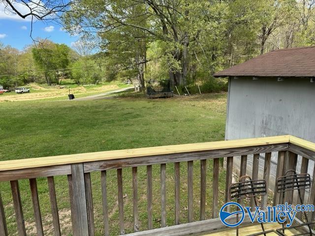 deck with a yard
