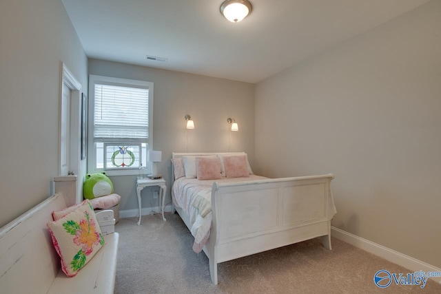 bedroom with carpet floors