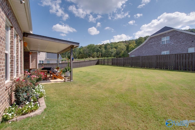 view of yard featuring a patio