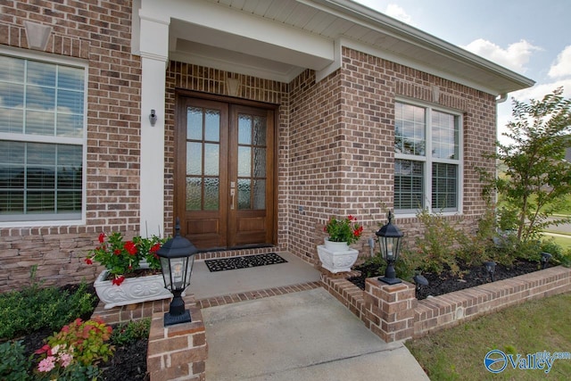 property entrance with french doors