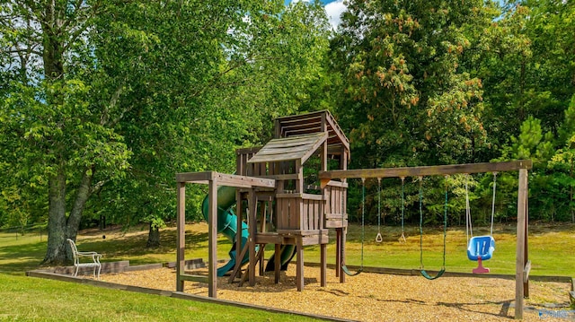 community playground featuring a yard