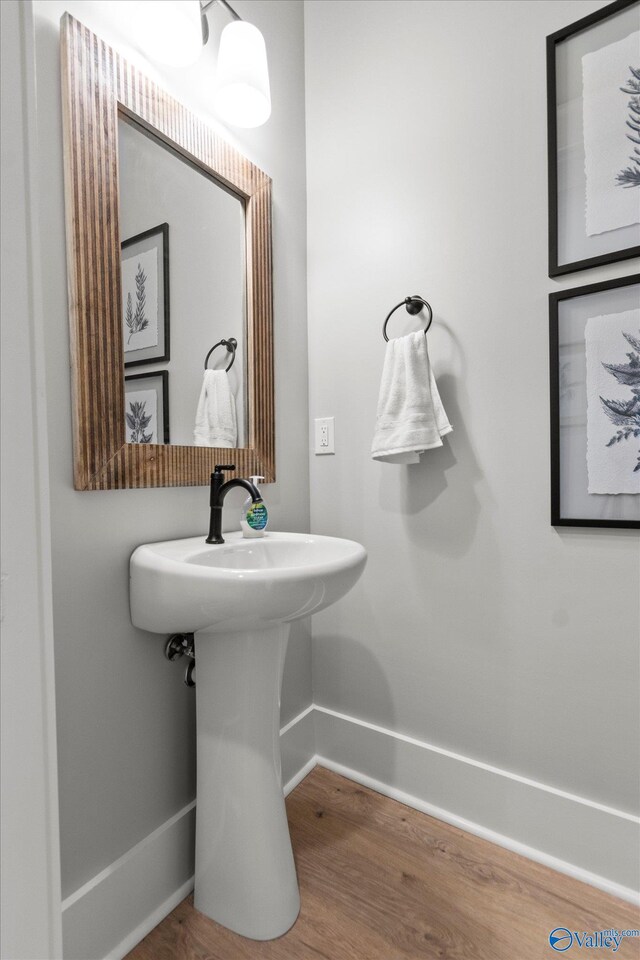 bathroom featuring hardwood / wood-style floors