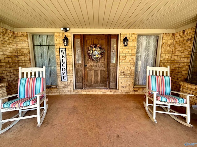 property entrance with a porch