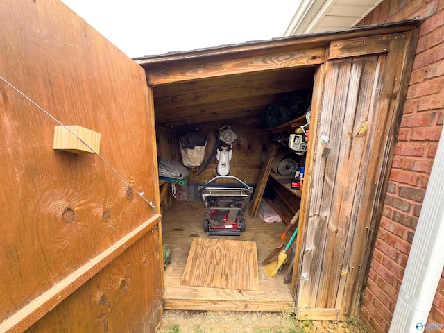 view of storage area