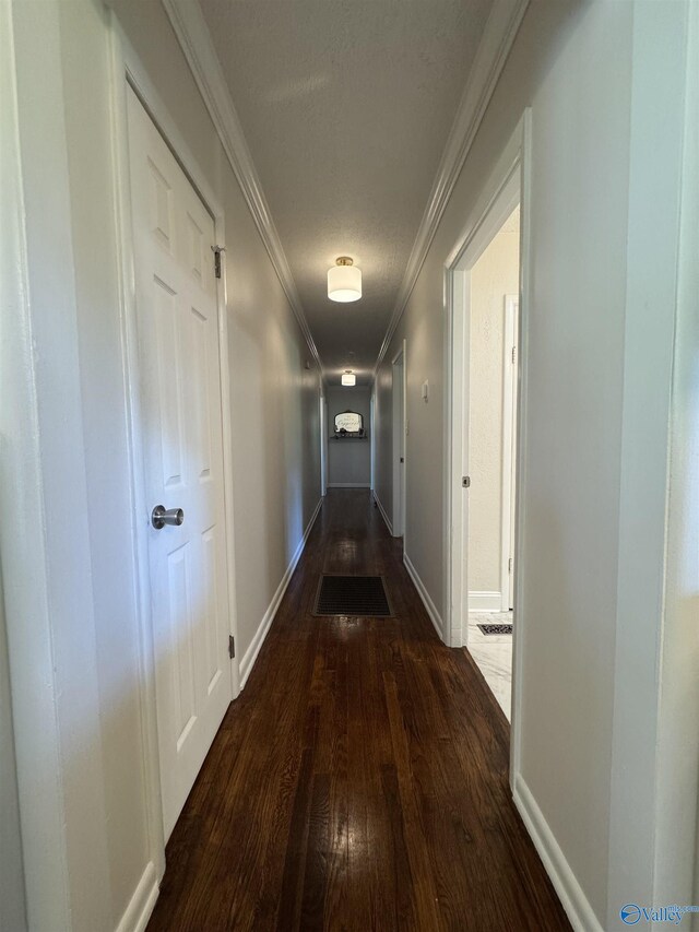 403 Taylor Rd, Glencoe, AL 35905 - corridor with wood-type flooring, crown molding, and baseboards