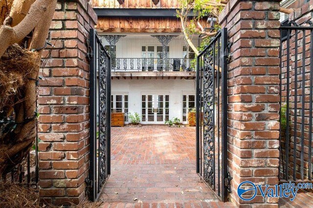 exterior space featuring french doors