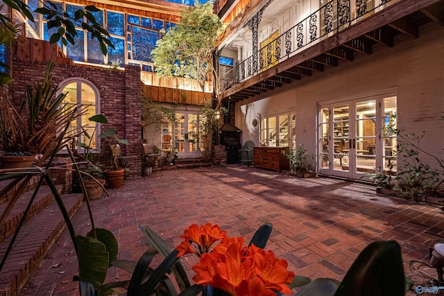 view of patio / terrace featuring french doors