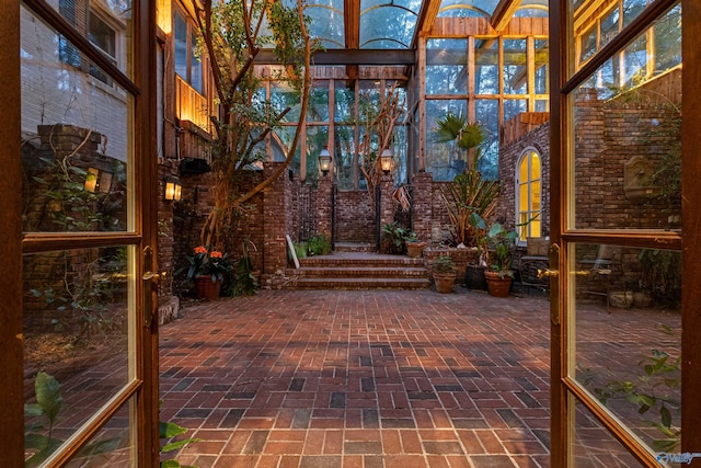 view of unfurnished sunroom