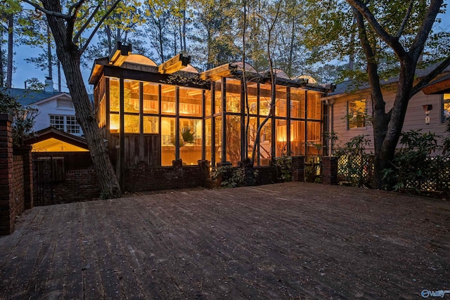 rear view of property with a chimney