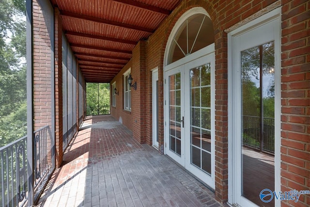 deck featuring french doors