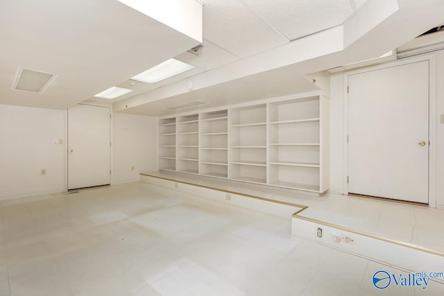 below grade area featuring built in features