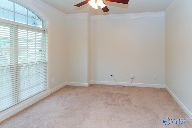 300 Honor Way, Madison, AL 35758 - unfurnished room with a ceiling fan, ornamental molding, light carpet, and baseboards