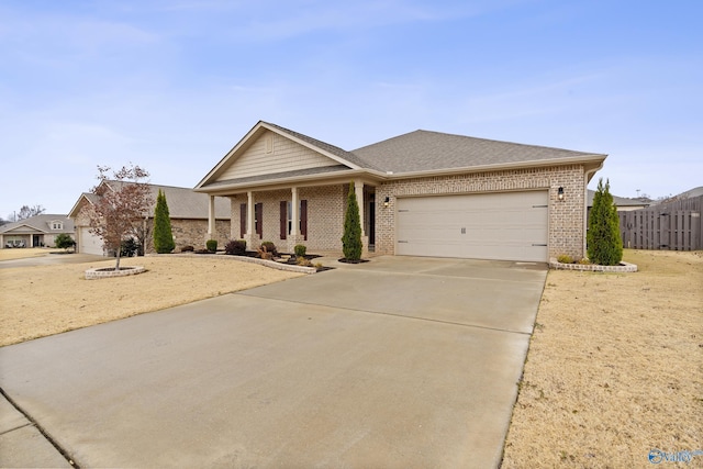 view of front facade with a garage