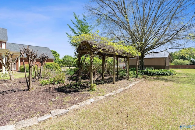 view of yard with fence