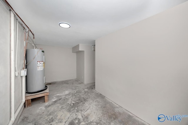 basement with water heater