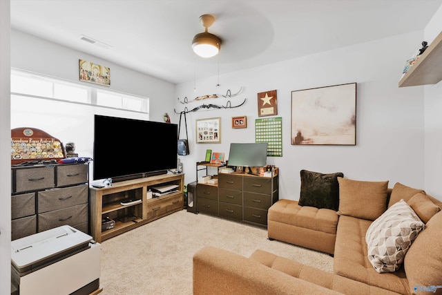 221 Alonzo Toney Dr, Madison, AL 35756 - living area with carpet floors and ceiling fan