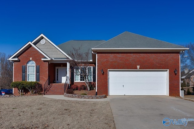 view of front of home with a garage