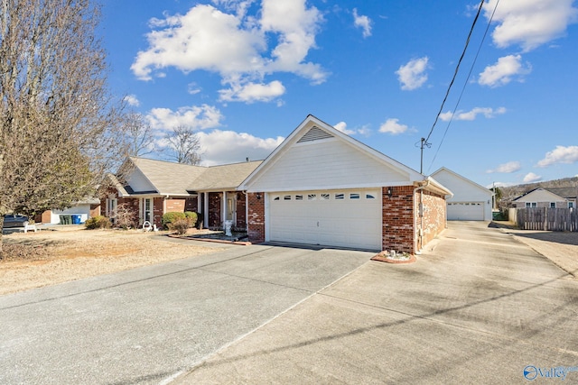 ranch-style house featuring a garage