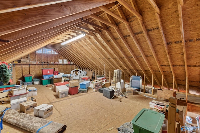 view of unfinished attic