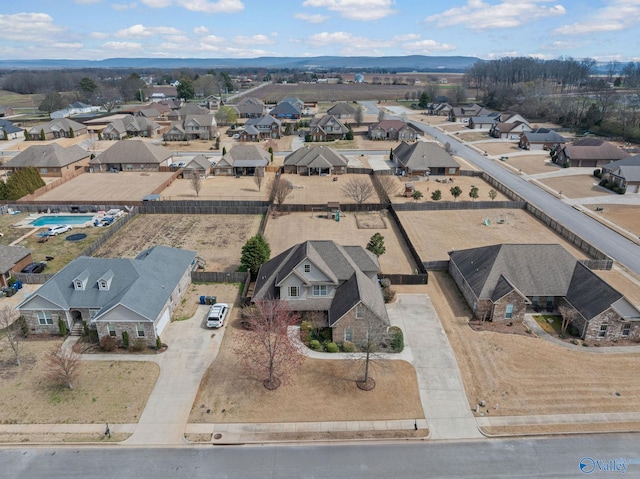 bird's eye view featuring a residential view