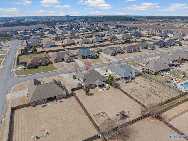 bird's eye view with a residential view