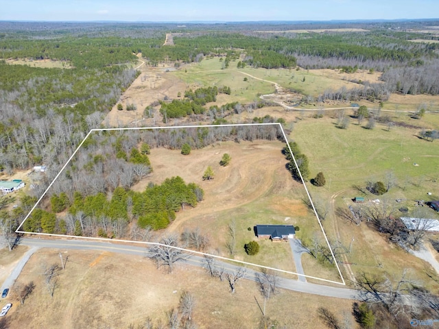 drone / aerial view with a rural view
