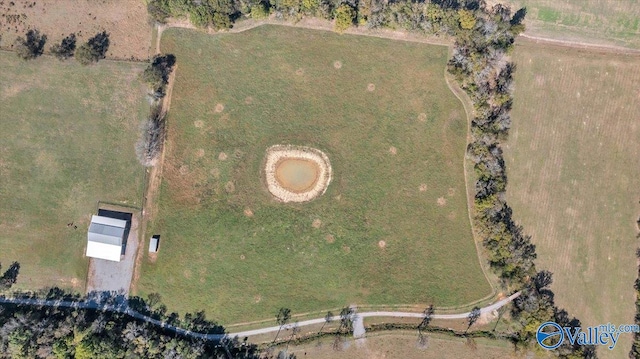 drone / aerial view with a rural view