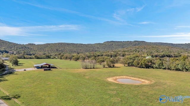 bird's eye view with a mountain view