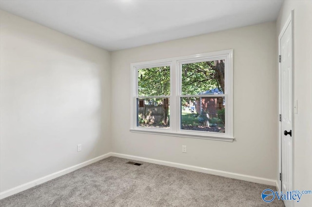 view of carpeted spare room