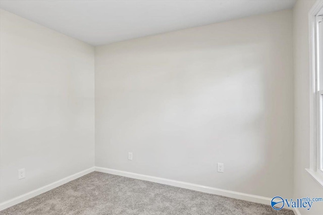 spare room with light carpet