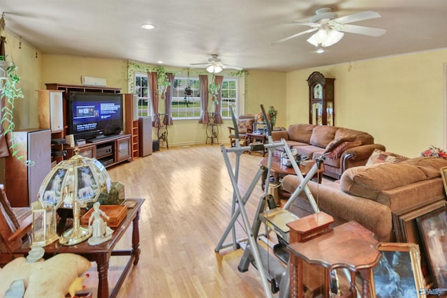 living room featuring light hardwood / wood-style flooring