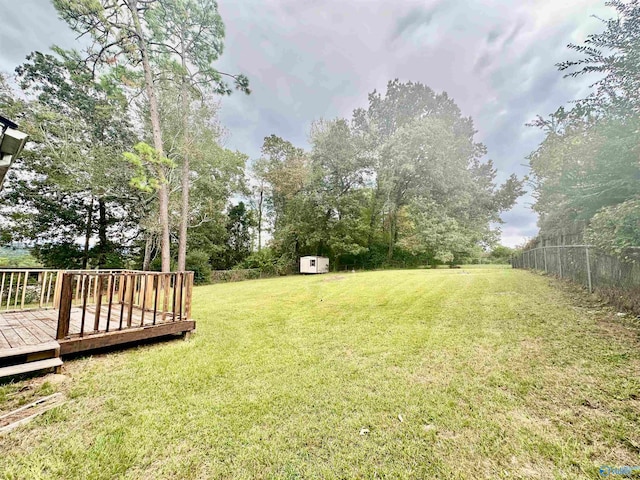 view of yard featuring a deck