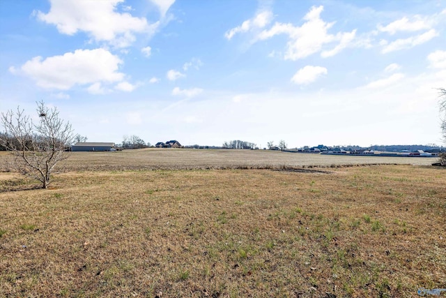 view of yard with a rural view