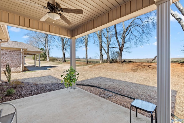 view of patio with ceiling fan