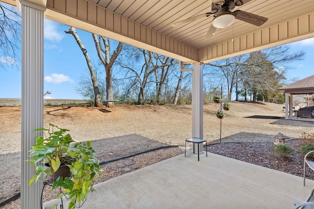 view of patio / terrace with ceiling fan