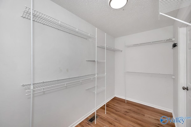 walk in closet featuring hardwood / wood-style flooring