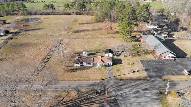 drone / aerial view featuring a rural view