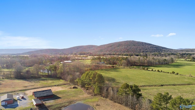 mountain view featuring a rural view