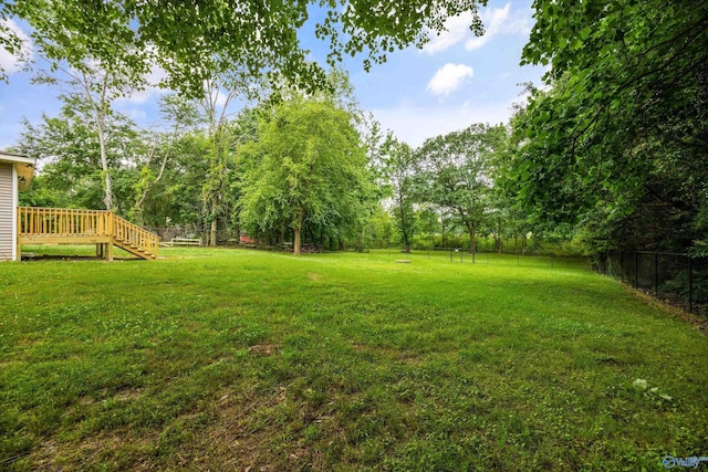 16712 Brooks Dr, Athens, AL 35611 - view of yard featuring a deck and stairs