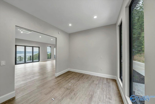 empty room featuring light hardwood / wood-style floors